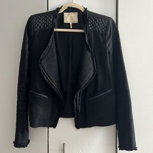 Maje tweed and leather jacket size 38